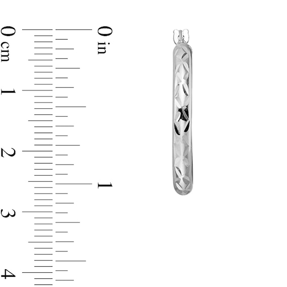 28.2mm Diamond-Cut Hoop Earrings in Hollow Sterling Silver
