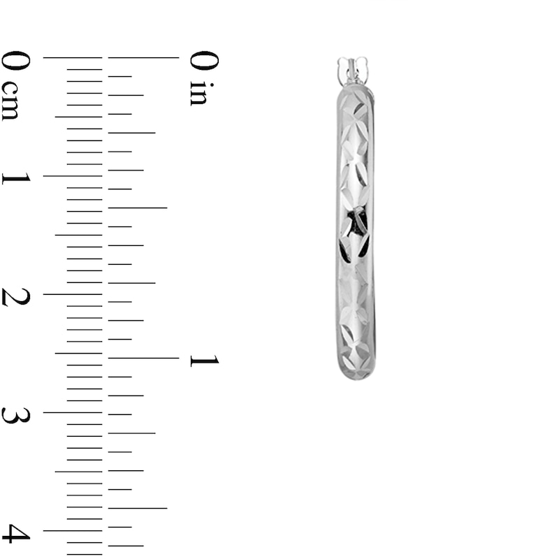 Main Image 2 of 28.2mm Diamond-Cut Hoop Earrings in Hollow Sterling Silver