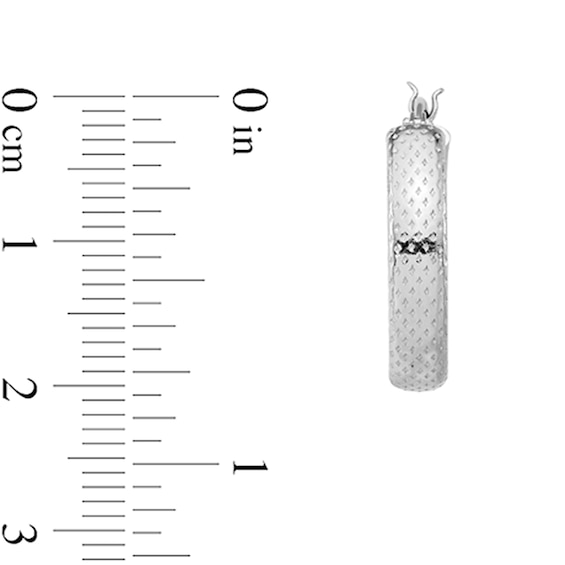 20.2mm Textured Hoop Earrings in Hollow Sterling Silver