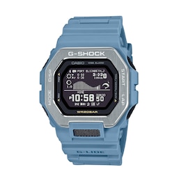 Men’s Casio G-Shock G-LIDE Surf Digital Ocean Blue Resin Strap Watch with Octagonal Black Dial (Model: GBX100-2A)