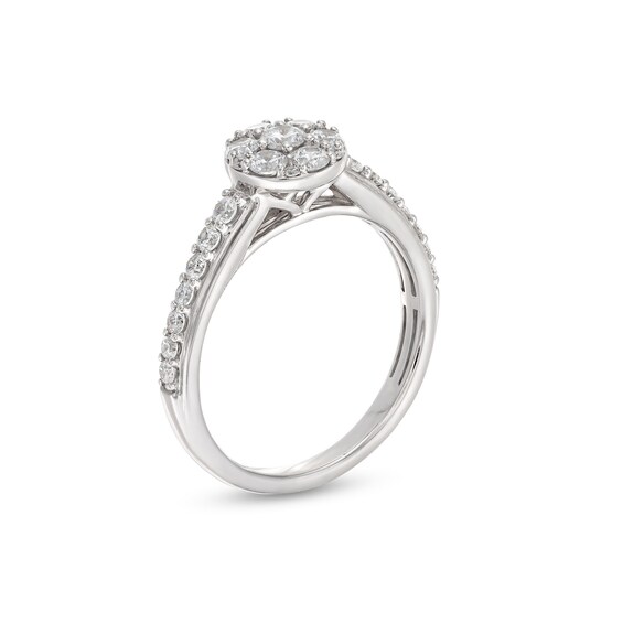 3/4 CT. T.w. Multi-Diamond Engagement Ring in 14K White Gold