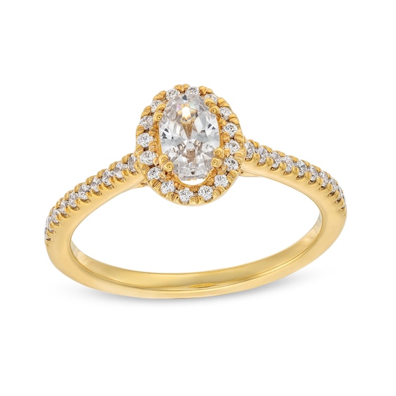 3/4 CT. T.w. Oval Diamond Frame Engagement Ring in 14K Gold