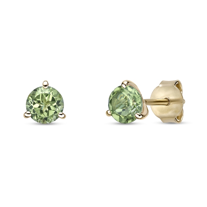 Main Image 1 of 5.0mm Peridot Solitaire Martini Stud Earrings in 10K Gold