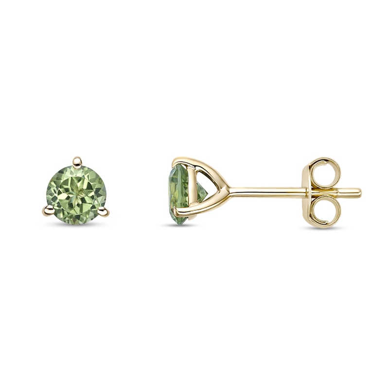 Main Image 2 of 5.0mm Peridot Solitaire Martini Stud Earrings in 10K Gold