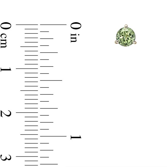 5.0mm Peridot Solitaire Martini Stud Earrings in 10K Gold
