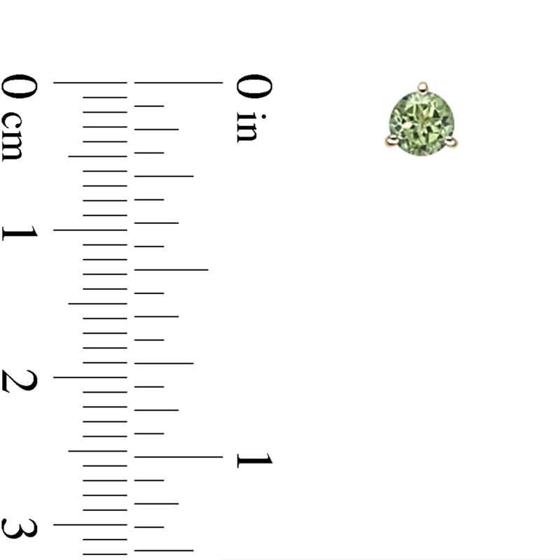 Main Image 3 of 5.0mm Peridot Solitaire Martini Stud Earrings in 10K Gold
