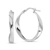 Thumbnail Image 1 of Ribbon Twist Oval Hoop Earrings in Hollow Sterling Silver