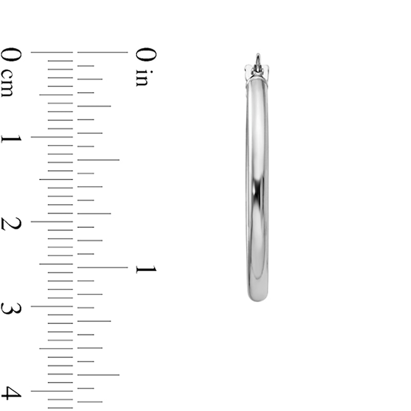 Main Image 2 of 31.6mm Oval Hoop Earrings in Hollow Sterling Silver