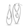 Thumbnail Image 1 of Double Twist Oval Hoop Earrings in Hollow Sterling Silver