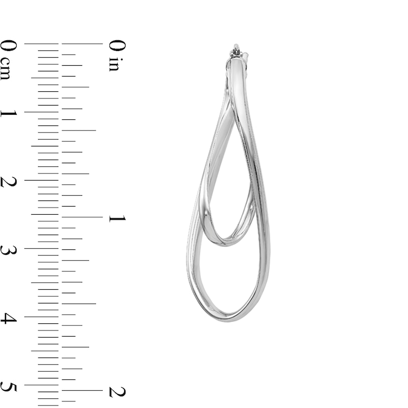 Main Image 2 of Double Twist Oval Hoop Earrings in Hollow Sterling Silver