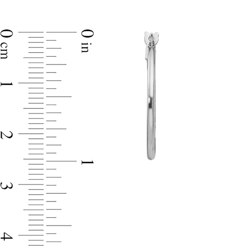 Main Image 2 of Diamond-Cut Double-Hoop Earrings in Hollow Sterling Silver