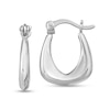Thumbnail Image 1 of Puffed Geometric Knife Edge Huggie Hoop Earrings in Solid Sterling Silver