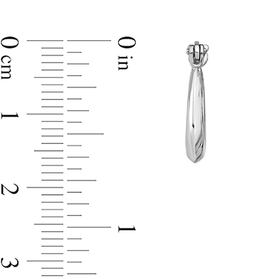Puffed Geometric Knife Edge Huggie Hoop Earrings in Solid Sterling Silver