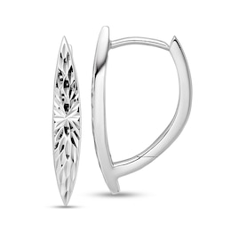 Diamond-Cut Marquise-Shaped Earrings in Hollow Sterling Silver
