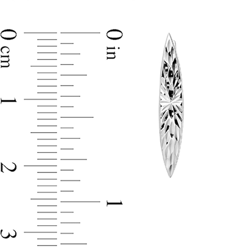 Main Image 2 of Diamond-Cut Marquise-Shaped Earrings in Hollow Sterling Silver
