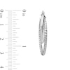 Thumbnail Image 2 of Diamond-Cut Oval Crossover Double-Hoop Earrings in Hollow Sterling Silver