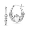 Thumbnail Image 1 of 22.5mm Claddagh Hoop Earrings in Hollow Sterling Silver
