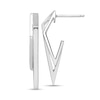 Thumbnail Image 1 of Geometric Double J-Hoop Earrings in Hollow Sterling Silver