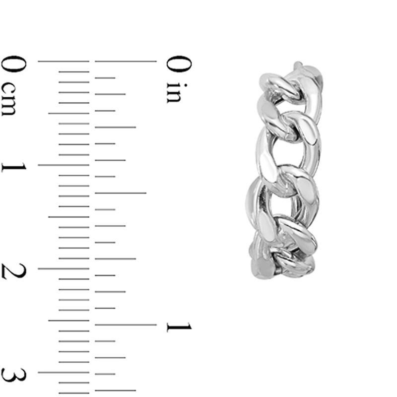 Main Image 2 of 20.0mm Curb Chain Link Open Hoop Earrings in Sterling Silver
