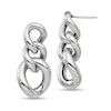Thumbnail Image 1 of Graduated Curb Chain Link Drop Earrings in Solid Sterling Silver