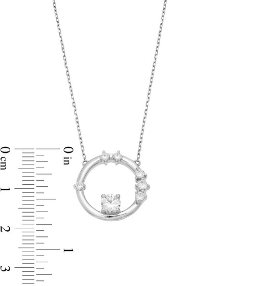 Zales x Nungu 3/4 CT. T.w. Diamond Station Circle Necklace in 14K White Gold