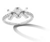Thumbnail Image 1 of Zales x Nungu 3/4 CT. T.W. Baguette and Round Diamond "XO" Ring in 14K White Gold