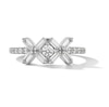 Thumbnail Image 4 of Zales x Nungu 3/4 CT. T.W. Baguette and Round Diamond "XO" Ring in 14K White Gold