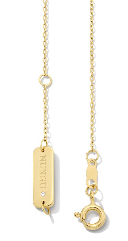 Main Image 3 of Zales x Nungu 3/4 CT. T.W. Diamond Station Circle Necklace in 14K Gold