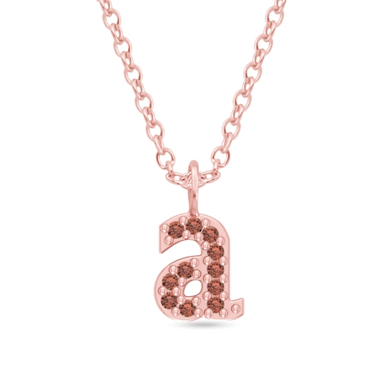 Gemstone Lowercase Initial Pendant (1 Stone and Initial)