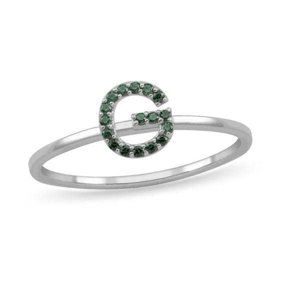 Gemstone Block Initial Ring (1 Stone and Initial)