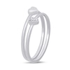 Thumbnail Image 2 of Heart-Shaped Multi-Diamond Accent and Polished Heart Two Piece Stackable Ring Set in 10K White Gold