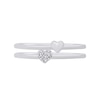 Thumbnail Image 3 of Heart-Shaped Multi-Diamond Accent and Polished Heart Two Piece Stackable Ring Set in 10K White Gold