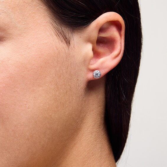 1/2 CT. T.w. Certified Lab-Grown Diamond Frame Stud Earrings in 14K White Gold (F/Si2)