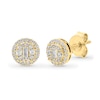 Thumbnail Image 1 of 1/4 CT. T.W. Baguette and Round Multi-Diamond Frame Stud Earrings in 10K Gold