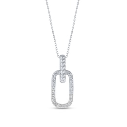 1/15 CT. T.W. Diamond Doorknocker Pendant in 10K White Gold