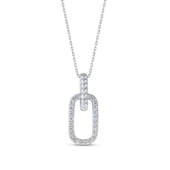 1/15 CT. T.w. Diamond Doorknocker Pendant in 10K White Gold