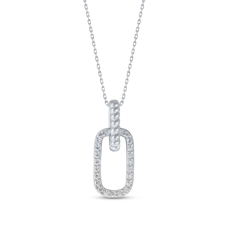 Main Image 1 of 1/15 CT. T.W. Diamond Doorknocker Pendant in 10K White Gold
