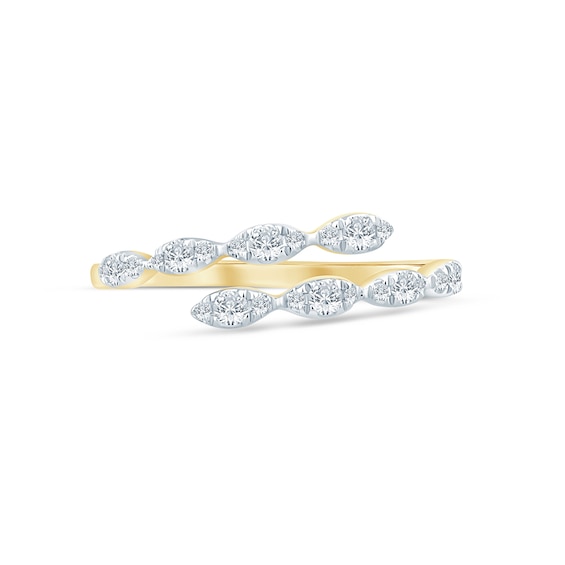 1/4 CT. T.w. Diamond Bypass Ring in Sterling Silver with 14K Gold Plate
