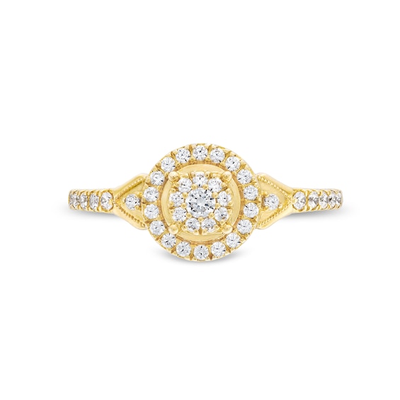 1/3 CT. T.w. Multi-Diamond Frame Collar Engagement Ring in 10K Gold