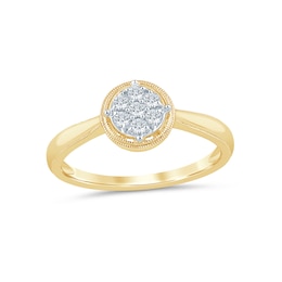 1/6 CT. T.W. Multi-Diamond Frame Ring in 10K Gold