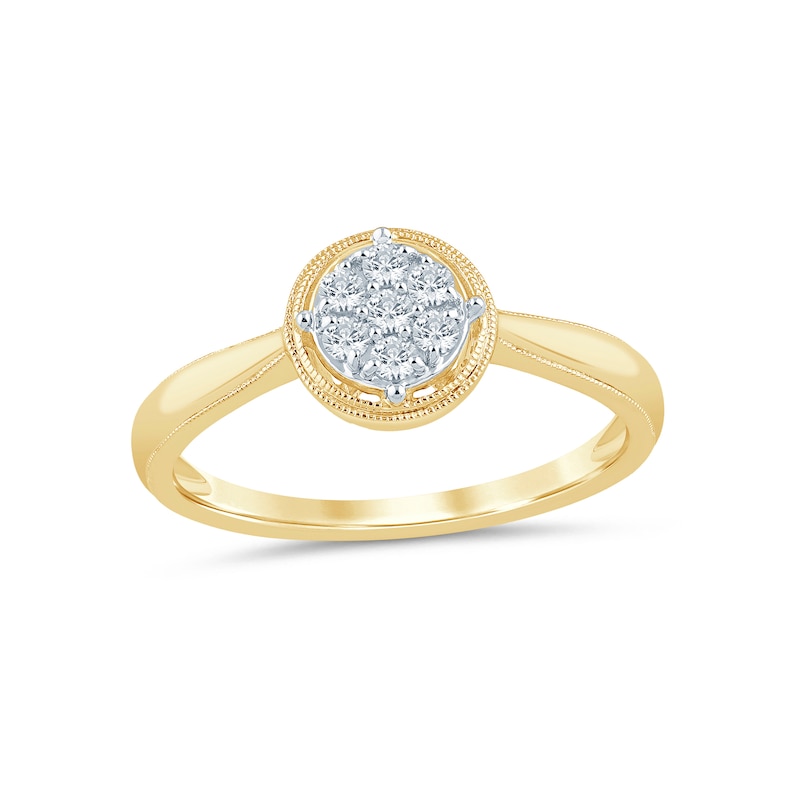Main Image 1 of 1/6 CT. T.W. Multi-Diamond Frame Ring in 10K Gold