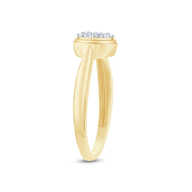 Main Image 2 of 1/6 CT. T.W. Multi-Diamond Frame Ring in 10K Gold