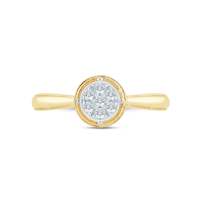 Main Image 3 of 1/6 CT. T.W. Multi-Diamond Frame Ring in 10K Gold