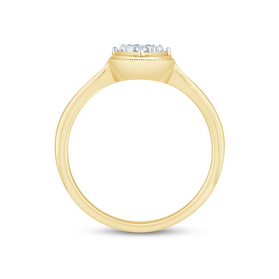 1/6 CT. T.w. Multi-Diamond Frame Ring in 10K Gold