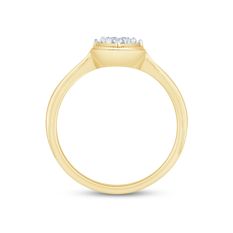 Main Image 4 of 1/6 CT. T.W. Multi-Diamond Frame Ring in 10K Gold