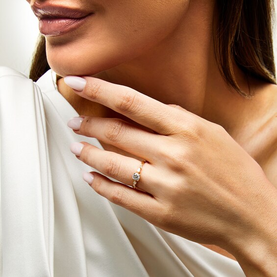 5/8 CT. T.w. Marquise and Round Diamond Scatter Engagement Ring in 14K Gold