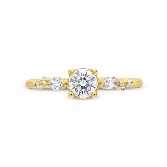 5/8 CT. T.w. Marquise and Round Diamond Scatter Engagement Ring in 14K Gold