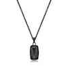 Thumbnail Image 1 of Elongated Cushion-Shaped Onyx Pendant in Stainless Steel with Black Ion Plate - 24”