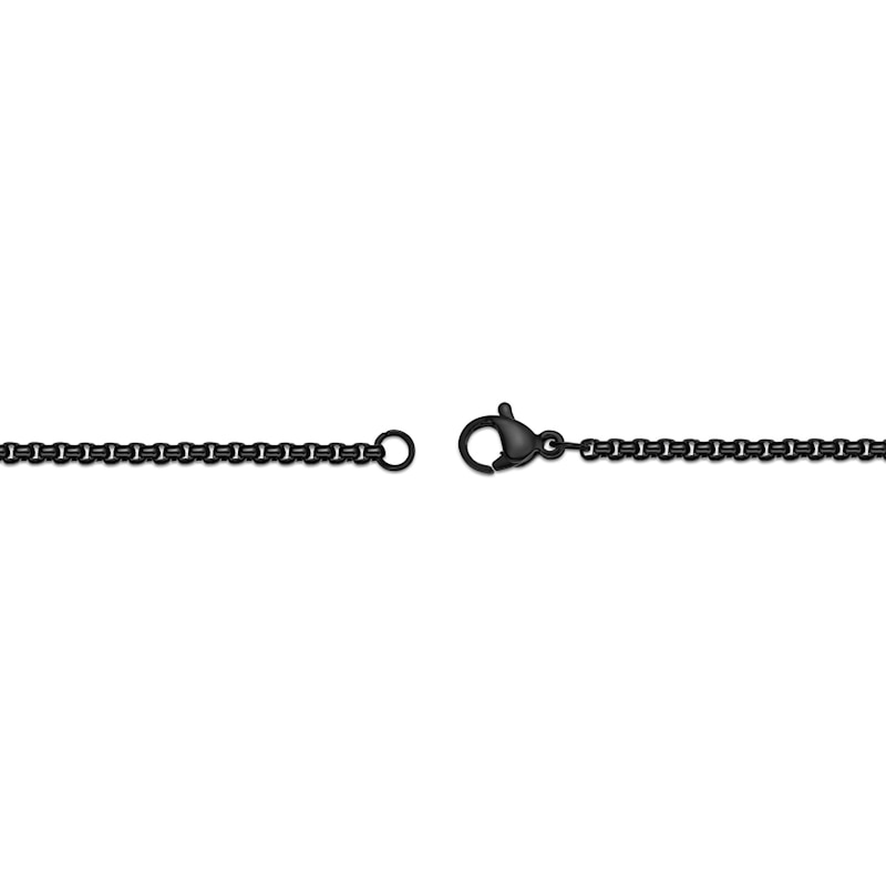 Main Image 5 of Elongated Cushion-Shaped Onyx Pendant in Stainless Steel with Black Ion Plate - 24”