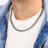 Thumbnail Image 2 of 7.5mm Antique-Finish Mariner Chain Necklace in Solid Stainless Steel with Black Ion Plate - 22”